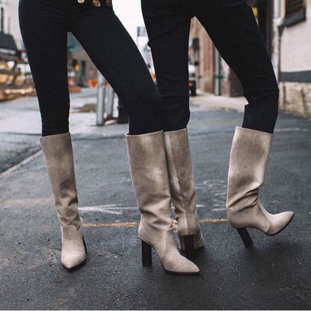 Paige Kara Taupe Tie Dye Heeled Boots